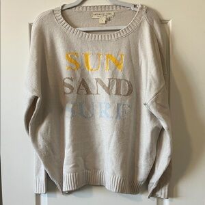 Saltwater LUXE Cream Sweater with Colorful Text